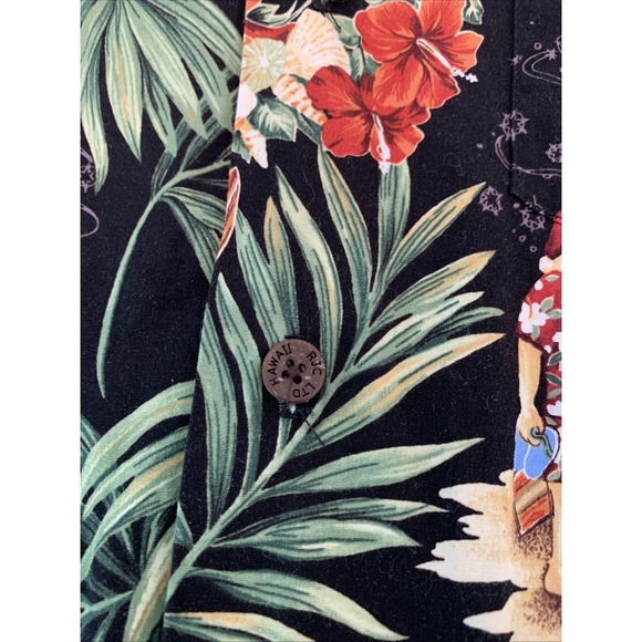 Vtg RJC Men's Made In Hawaii, Button Down Tropical Santa Shirt, Christmas Med - Picture 13 of 16